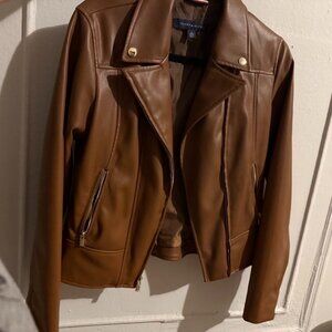 Tommy Hilfiger Women's Faux-Leather Moto Jacket